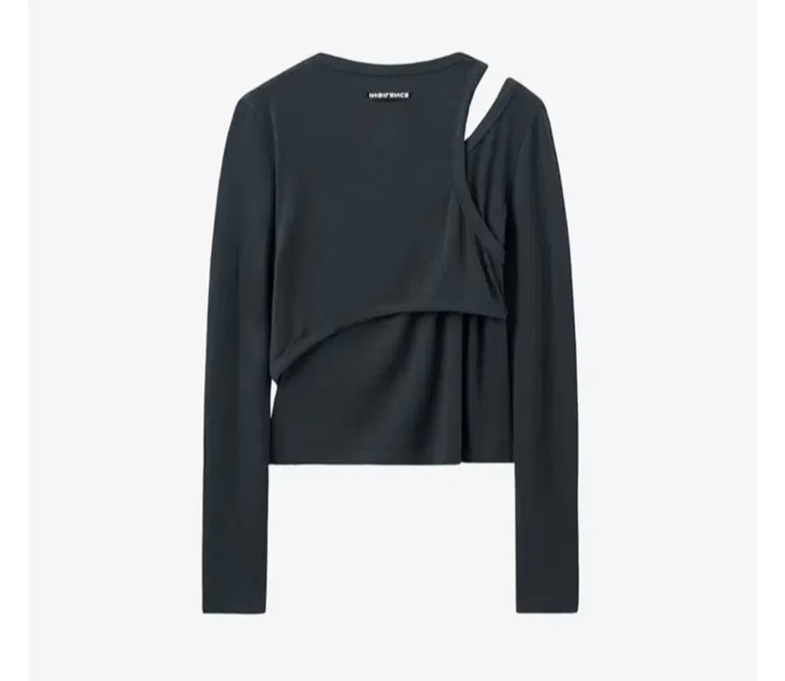 인사일런스우먼 레이어드 컷 아웃 탑 차콜 상품이미지4