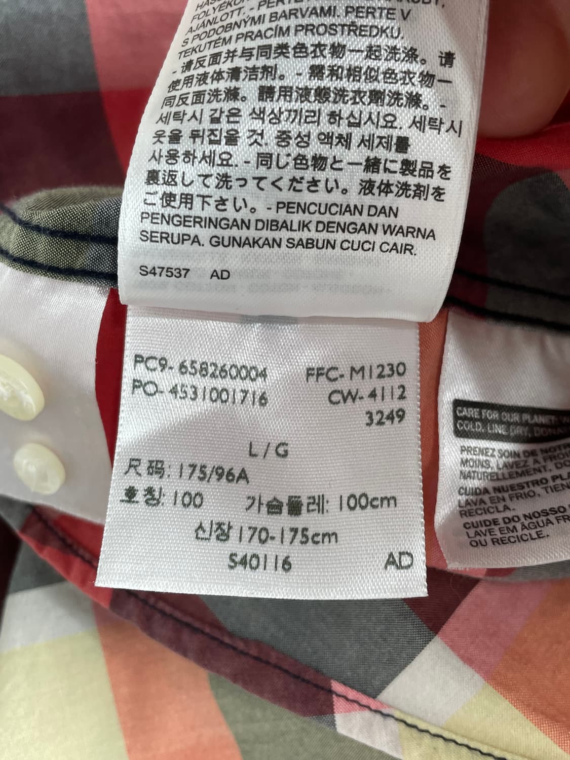 리바이스 체크 반팔 셔츠 화이트탭 상품이미지3