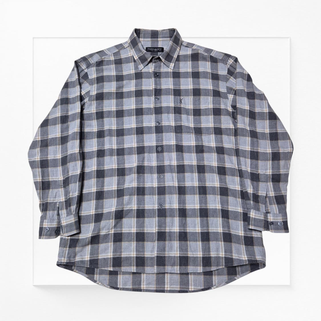 [색감 깡패🔥] 90s 입생로랑 체크무늬 셔츠 상품이미지1