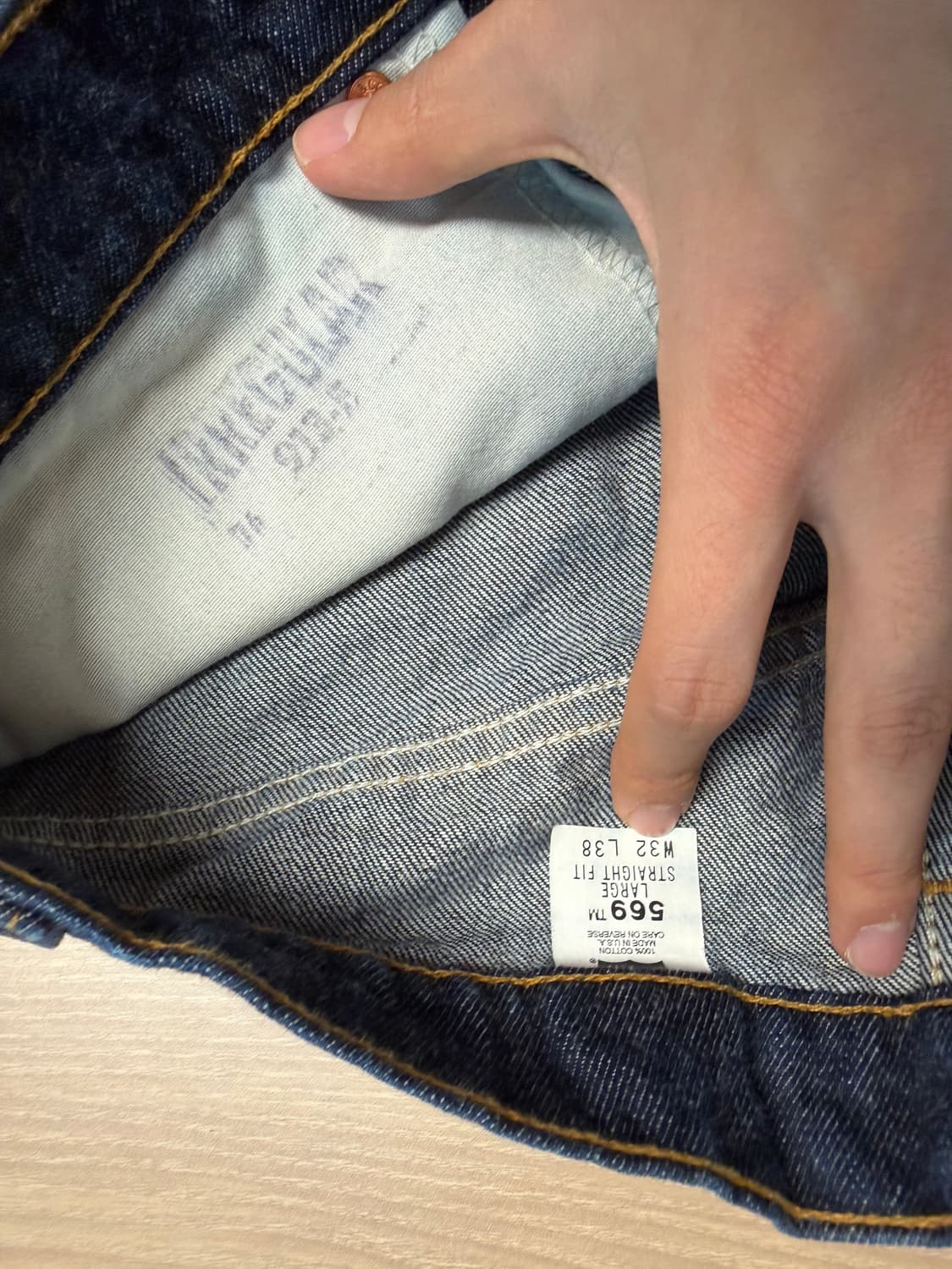 90s 리바이스 565 인디고 irregular usa made 상품이미지3