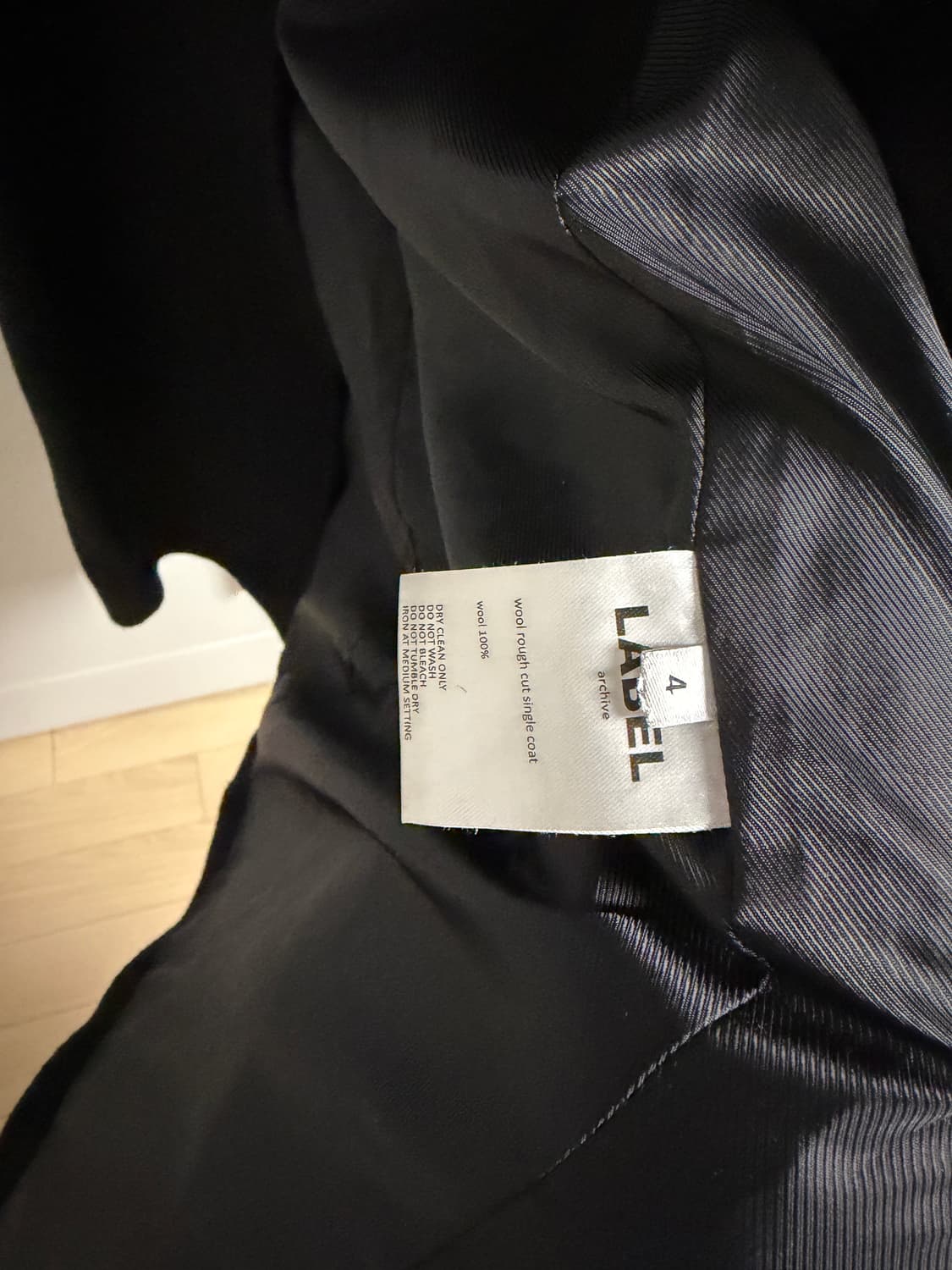 LABEL Archive 블랙 울 롱코트 XL 상품이미지6