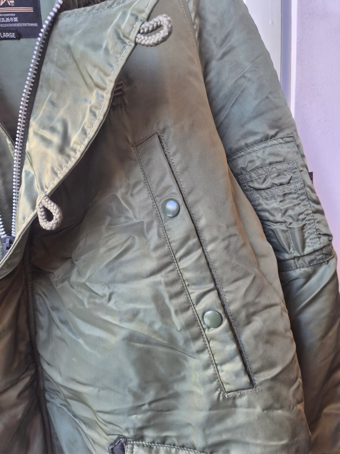 알파인더스트리 N-3B 파카 L 사이즈 카키색 상품이미지3