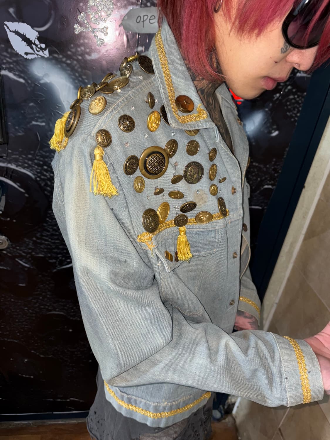 Embellished Military Denim Jacket 상품이미지4