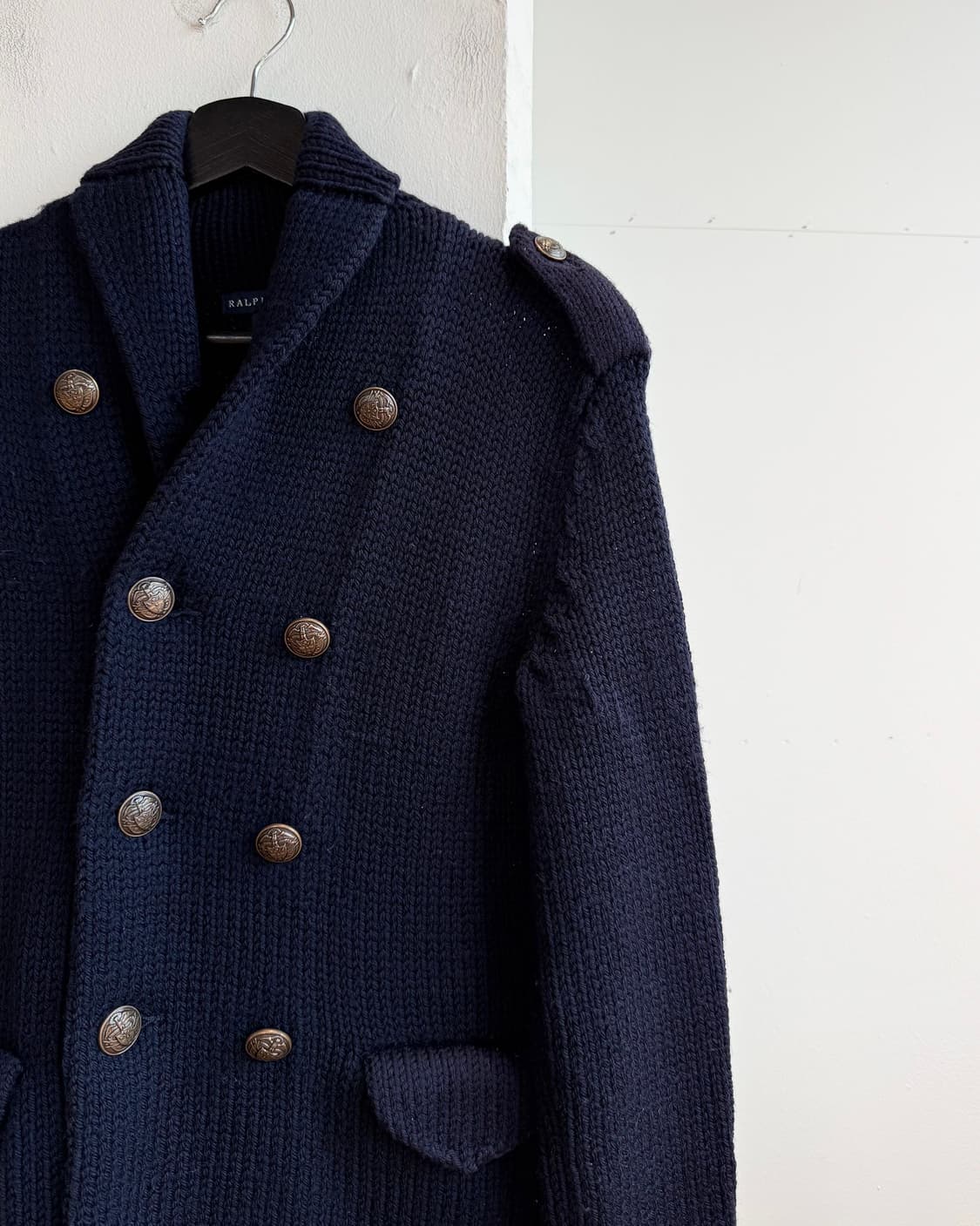 폴로 랄프로렌 네이비 숄카라 니트 자켓  상품이미지5