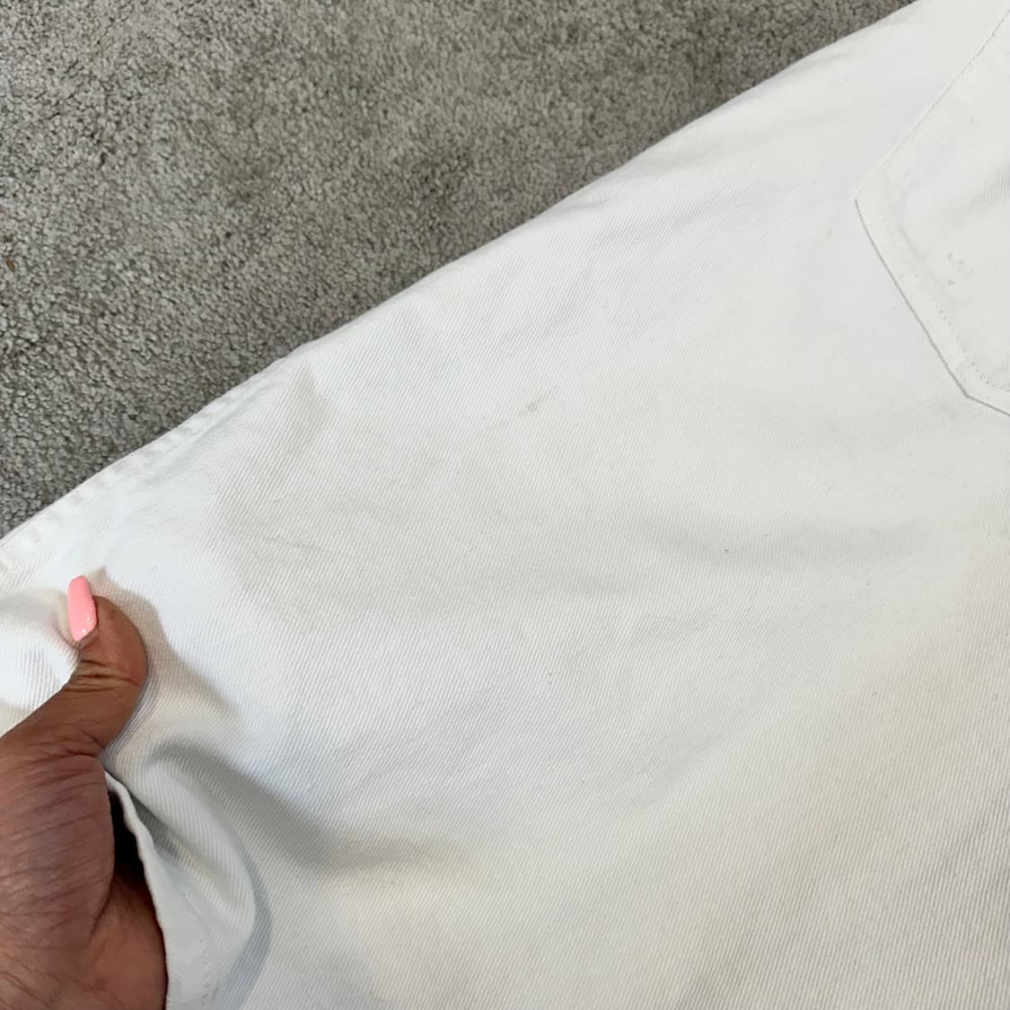 폴로 폴로진 화이트 코튼 와이드 하프팬츠(32) 상품이미지10