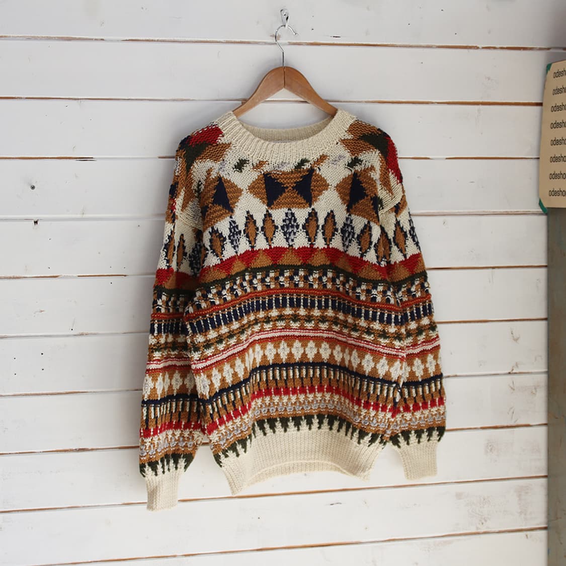 (착용컷) URBAN CITY 울 패턴 니트 (남성용 105) 상품이미지1