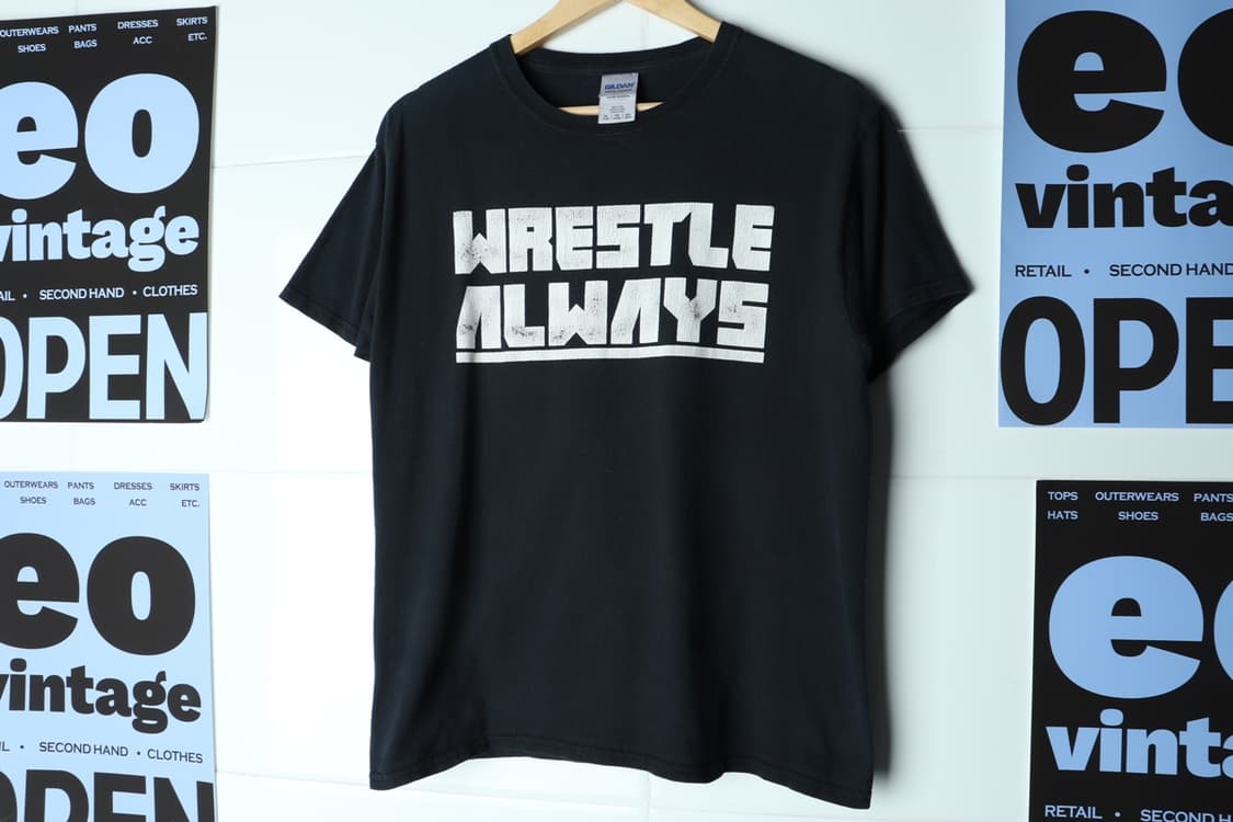 W(XL) 길단 반팔 티셔츠 00S 년대 USA 에이징 블랙-H33309 상품이미지2