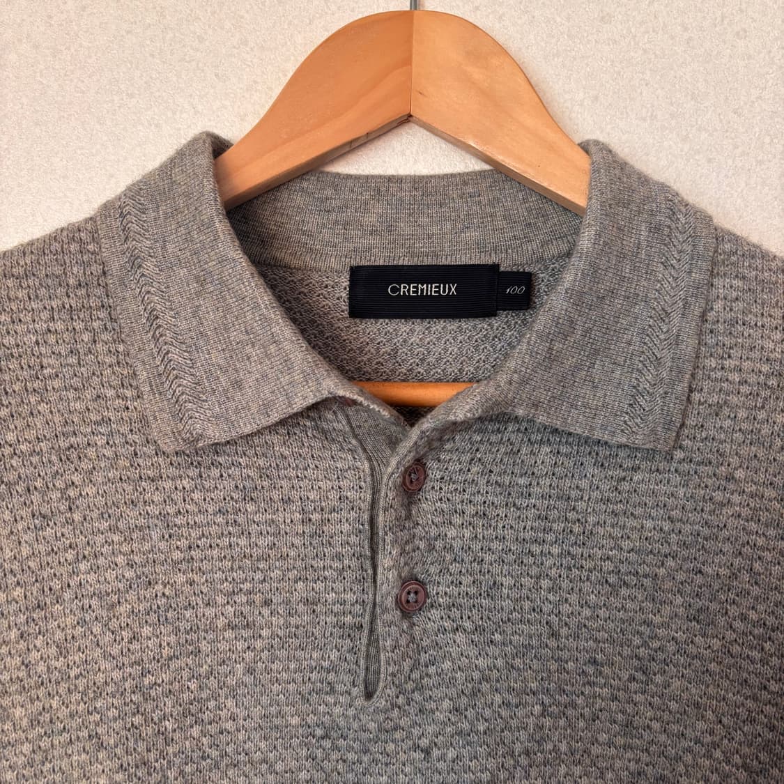 크레뮤 100 캐시미어 니트 카라 입체적인 패턴 미니멀 상품이미지2