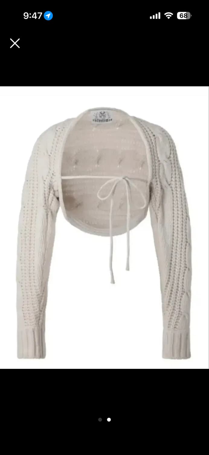 쓰리타임즈 케이블 볼레로 스틸아이보리 상품이미지2