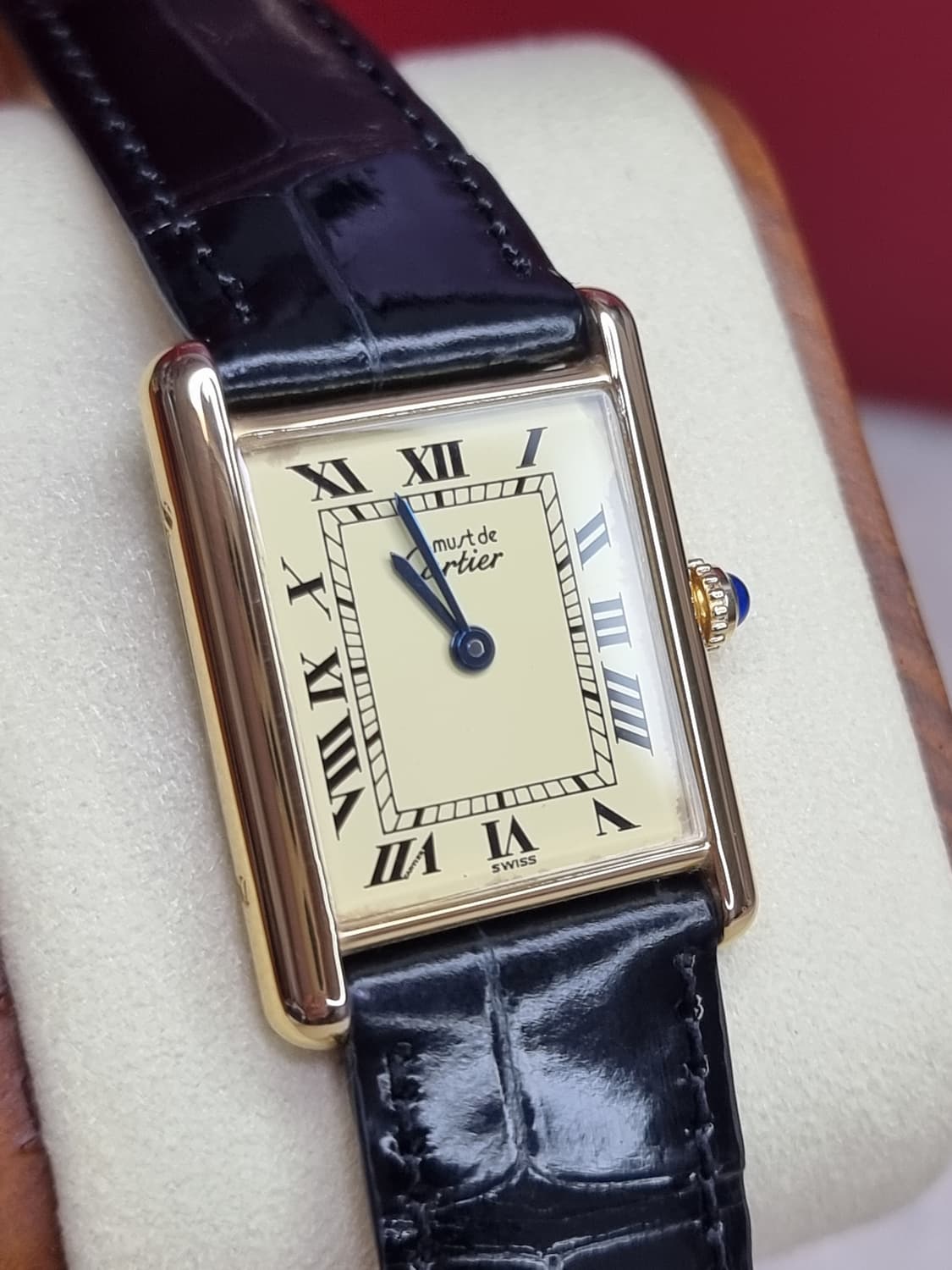 까르띠에 빈티지 탱크머스트 L 샴페인다이얼 디버클 시계 02년 남여공용 상품이미지1