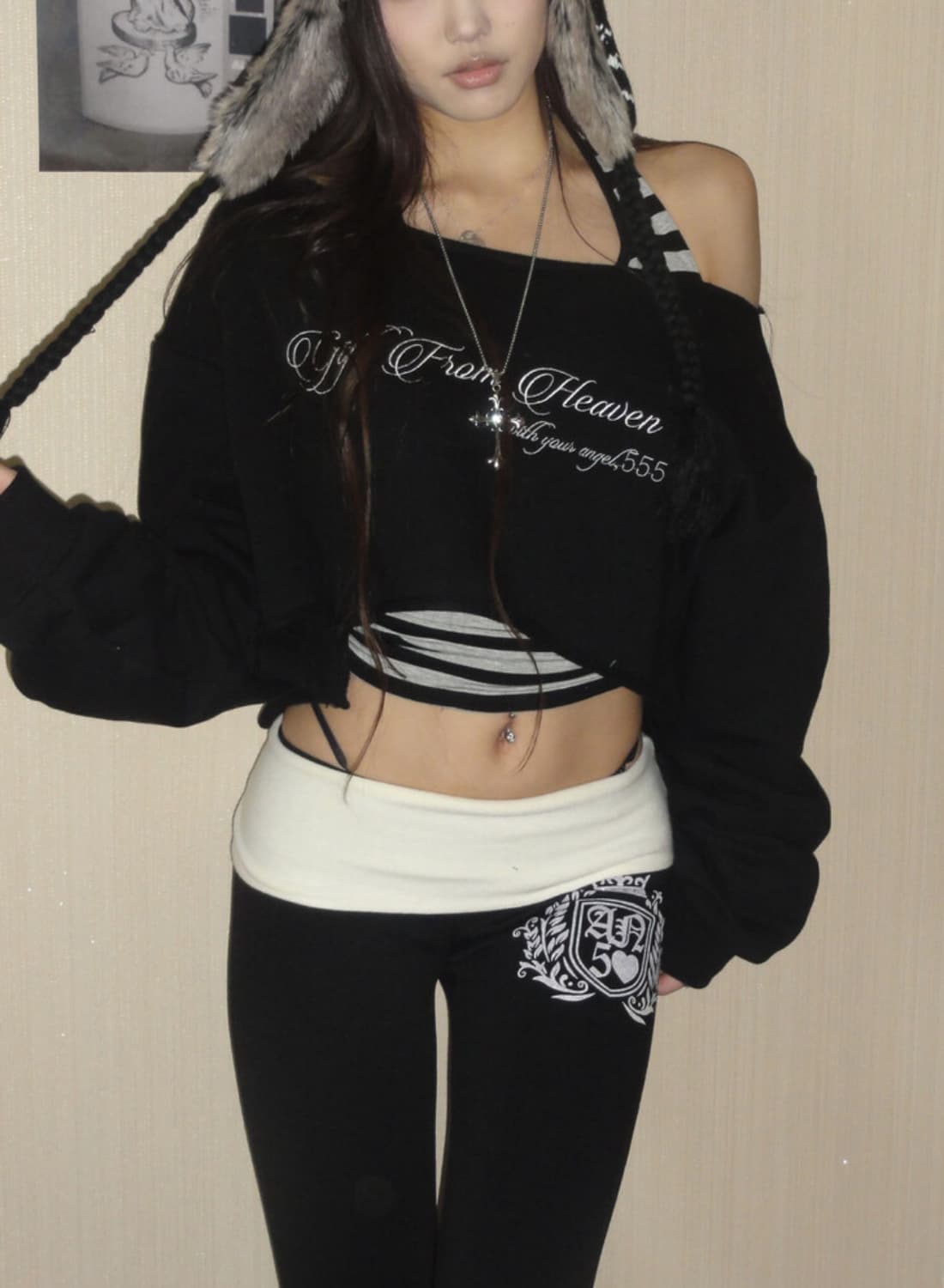 Angelnumber555 Heaven sweatshirts 블랙 상품이미지1