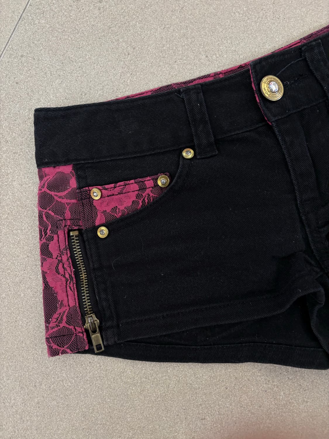 블랙 핑크 레이스 숏츠 상품이미지2