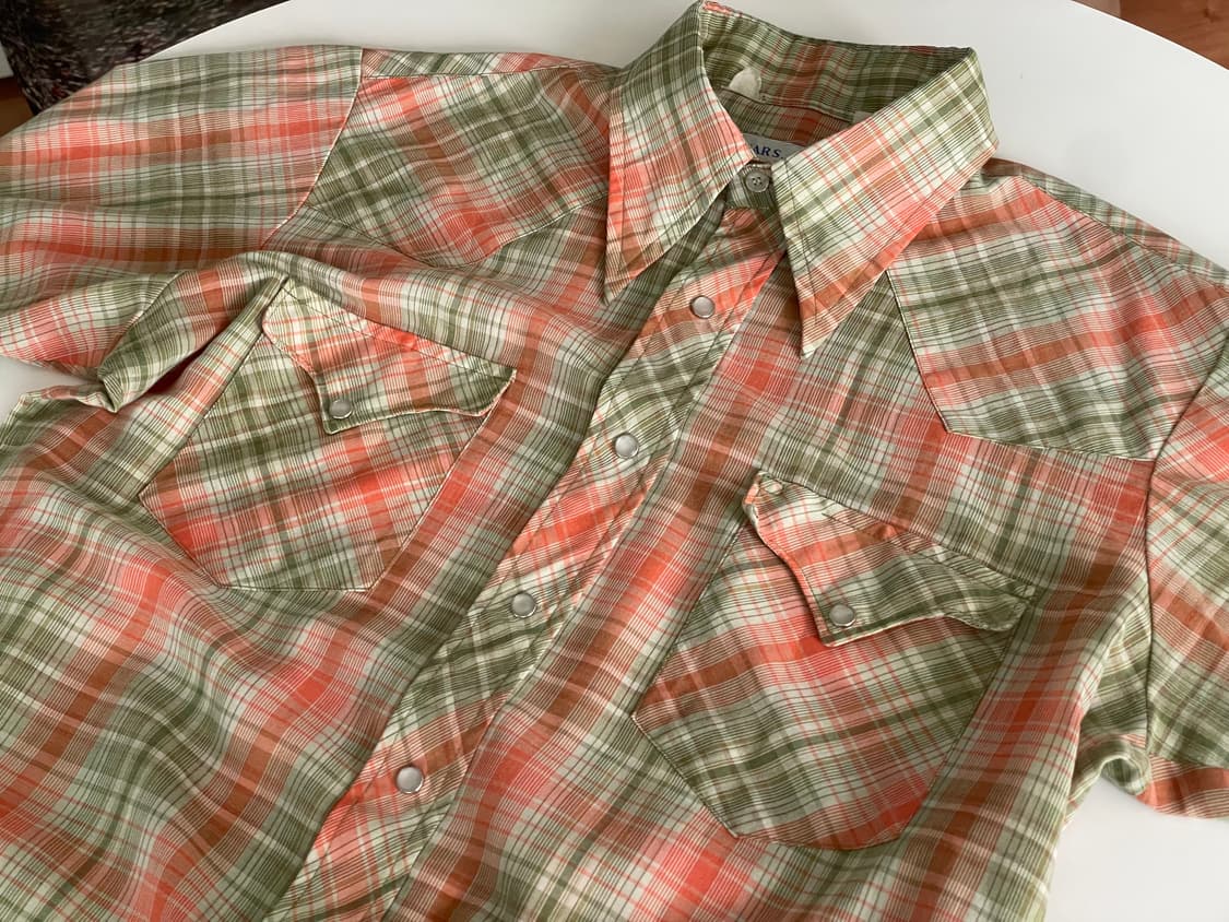 60s Sears Westerner Plaid half Shirt 상품이미지5