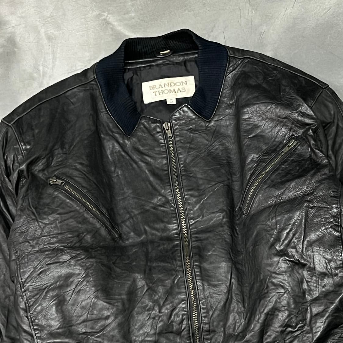  Brandon Thomas 레더 봄버 자켓 y14989 상품이미지3