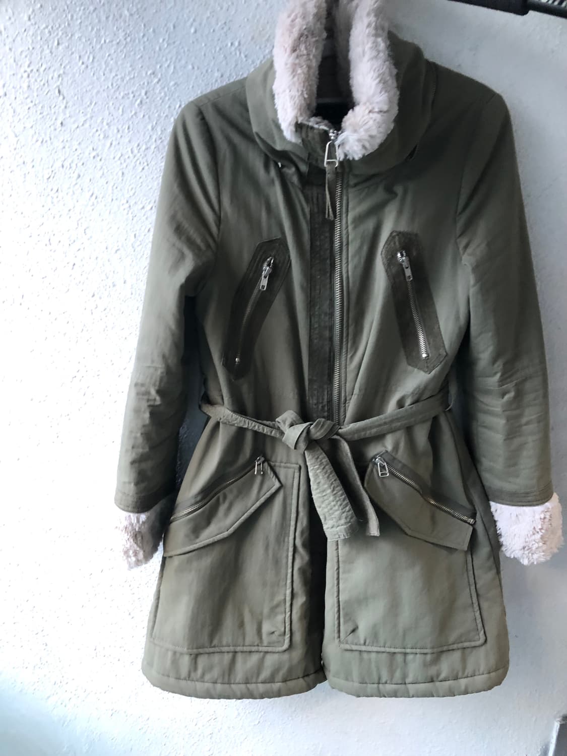 카키 털 야상 자켓 상품이미지1