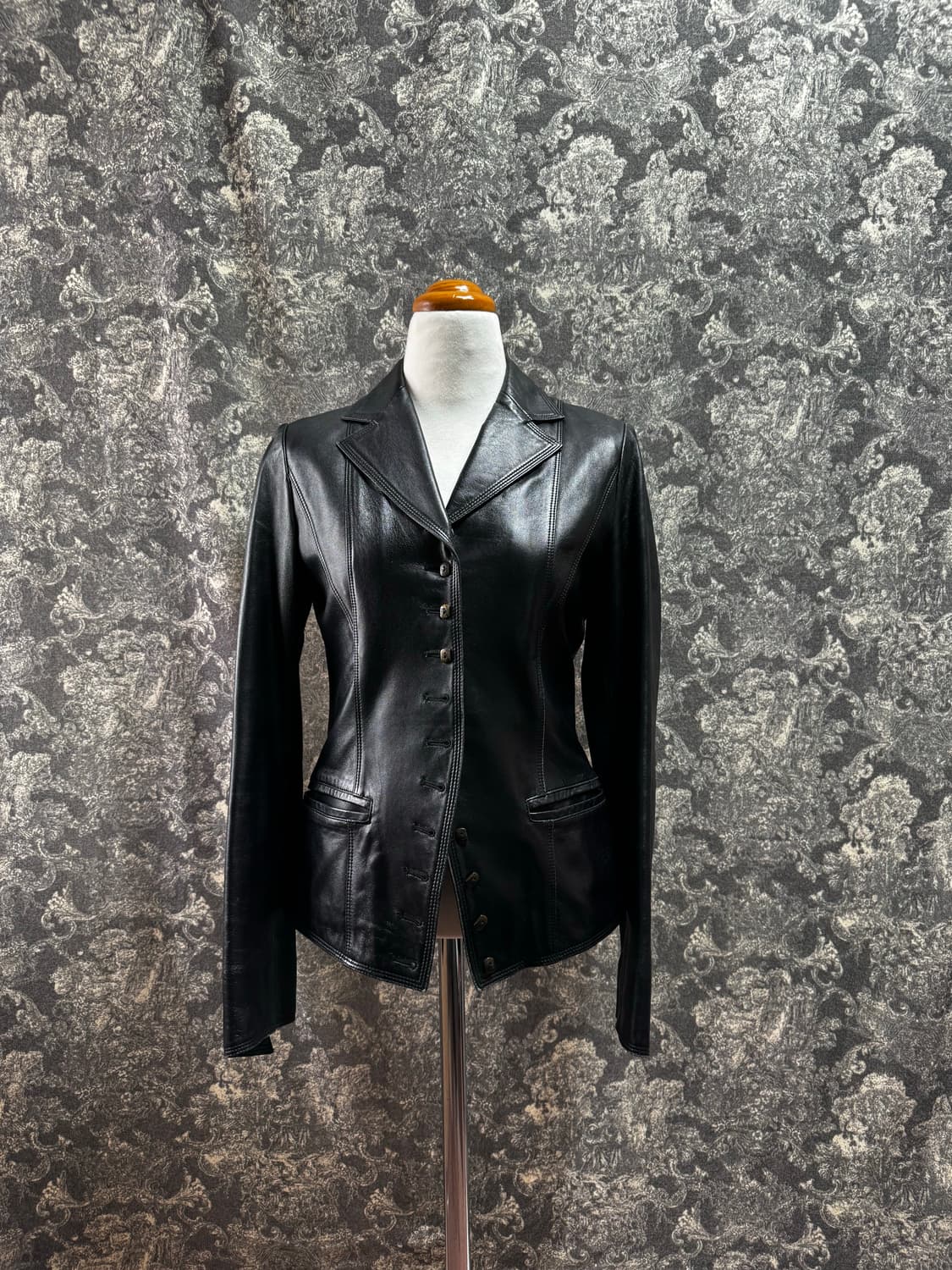 램스킨 슬림버튼 가죽 자켓 상품이미지1