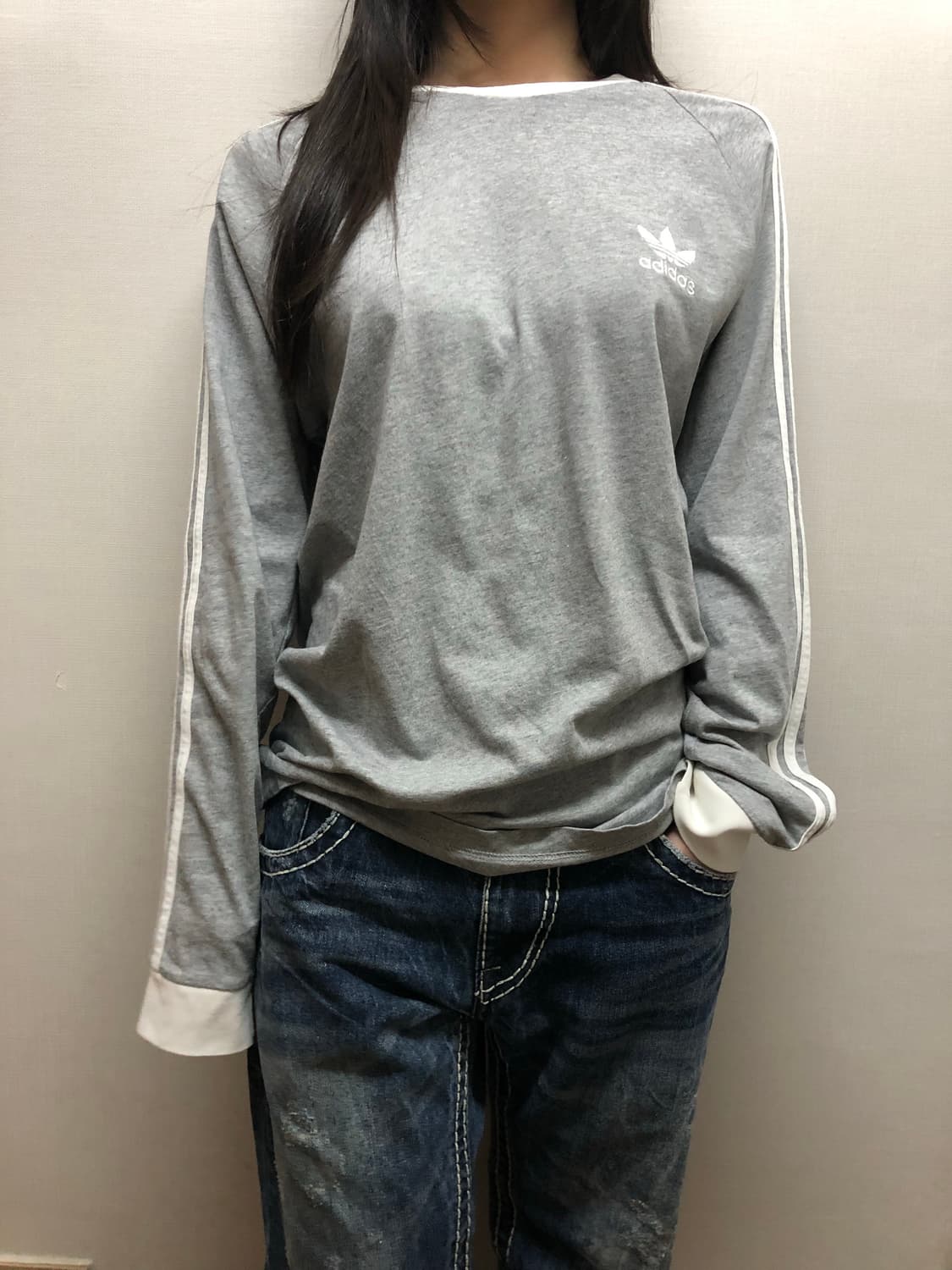 빈티지 아디다스 그레이 파이어버드 롱 슬리브 상품이미지1