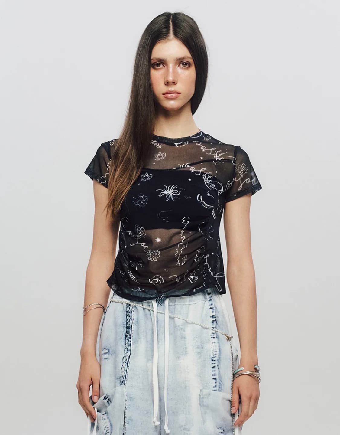 솜속 COSMO TATOO MESH TOP 상품이미지1