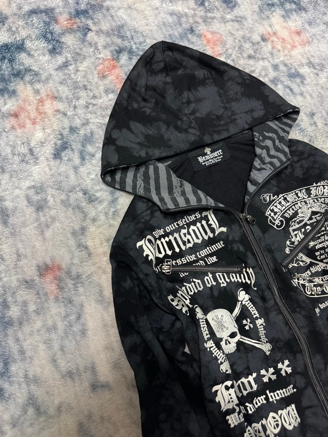 Beaumere 00s punk lettering bleached hoo 상품이미지3