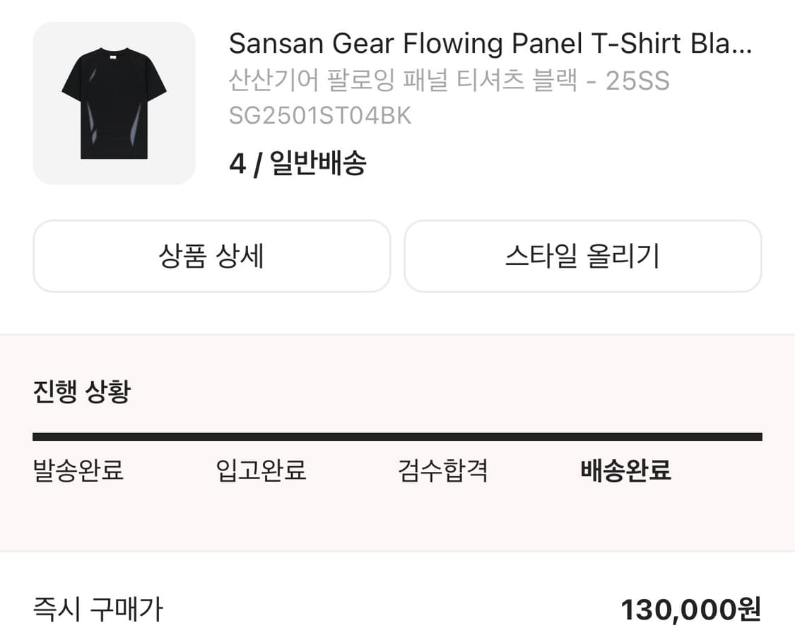 산산기어 팔로잉 패널 티셔츠 블랙 4사이즈 상품이미지2
