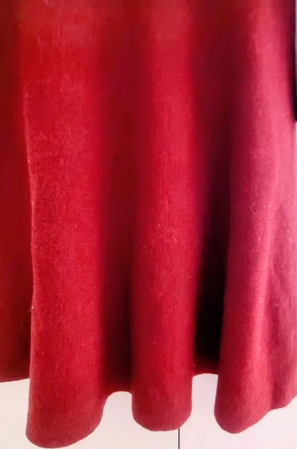 리본 버건디 컬러 니트 원피스 상품이미지4