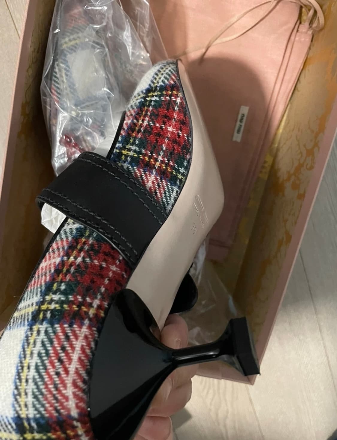 Miumiu 펌프스 체크 39 새제품 상품이미지2