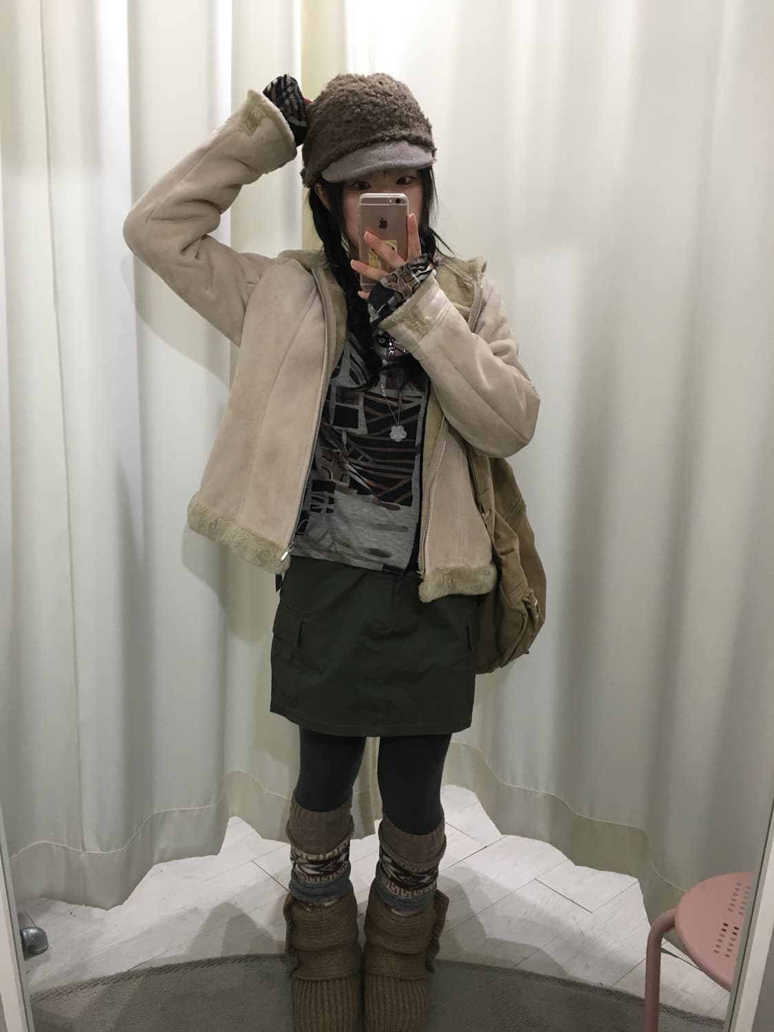 Cozy Nude Suede Jacket 상품이미지3