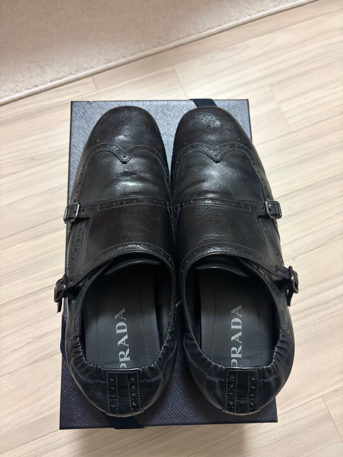 [10] prada 프라다 더블몽크 스트랩 슈즈 블랙 상품이미지3