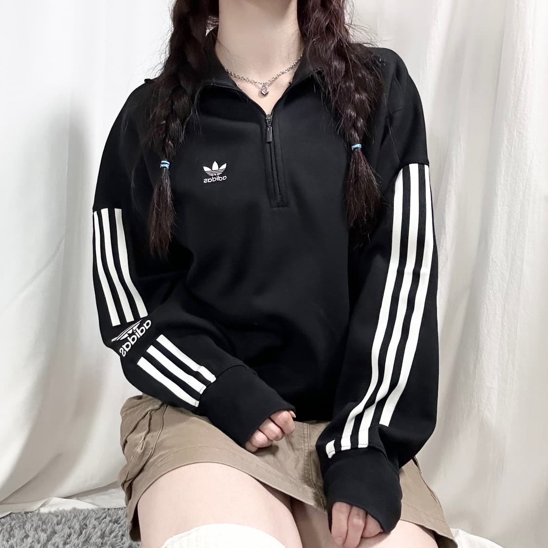 아디다스 트레포일 반집업 맨투맨 상품이미지3