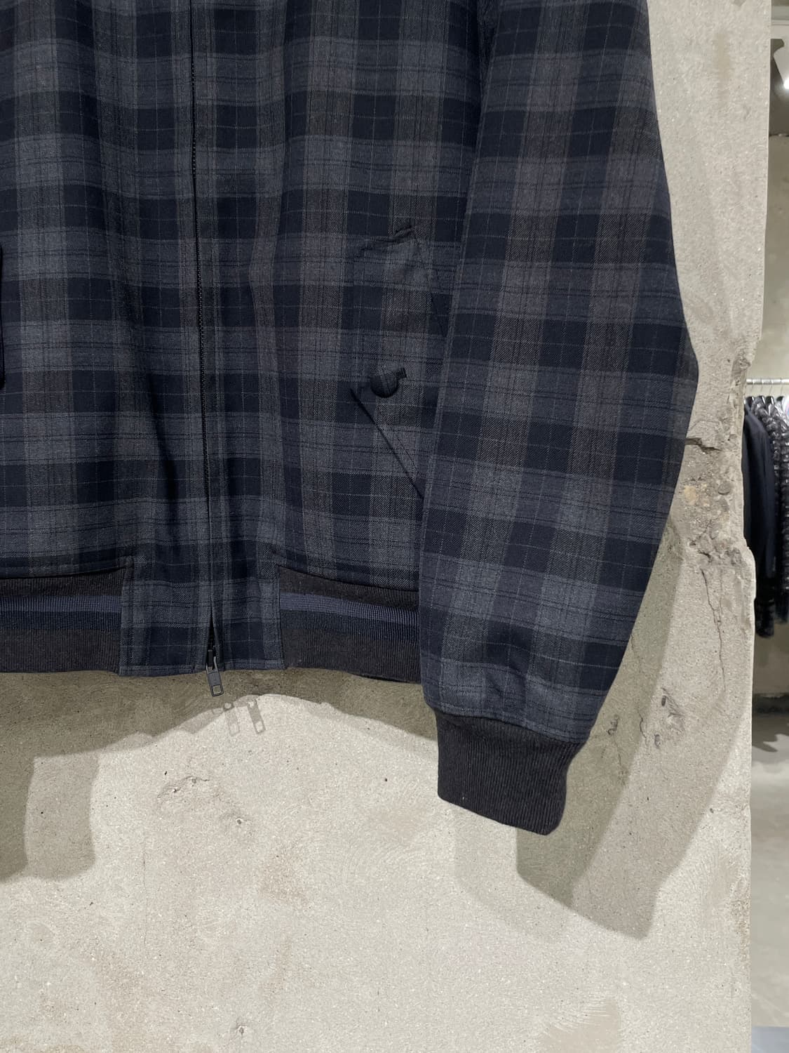 프레드 페리 블랙 앤 네이비 체크 헤링턴 자켓 상품이미지5