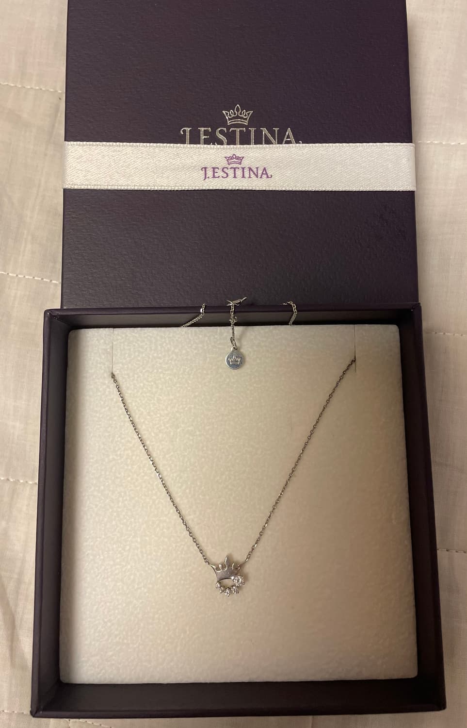 제이에스티나 정품 티아라 목걸이 심플 큐빅 유니크 실버925 순은 박스o 상품이미지2