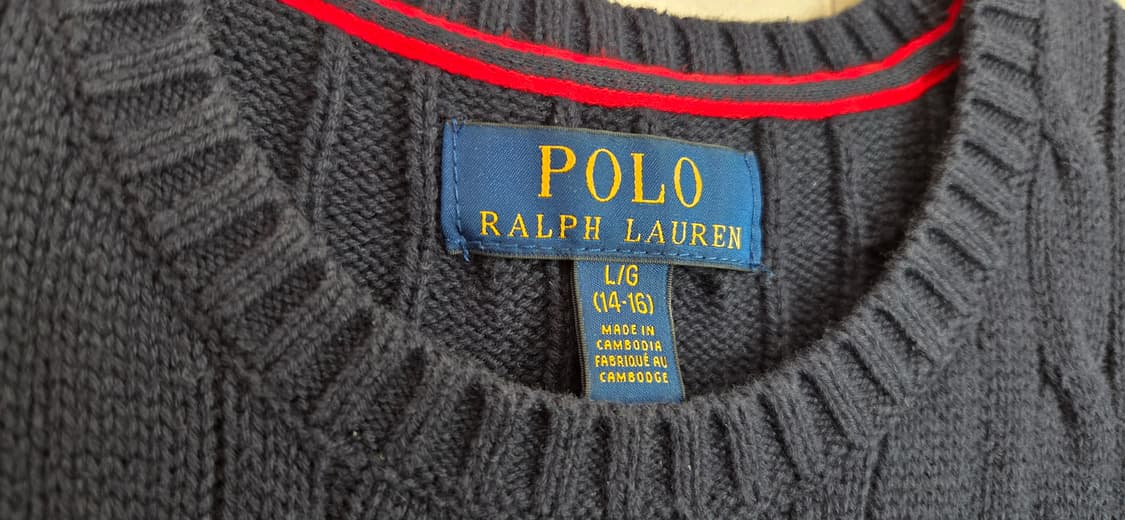 폴로 랄프로렌 보이즈 케이블 니트 L(14-16) 택포 상품이미지3