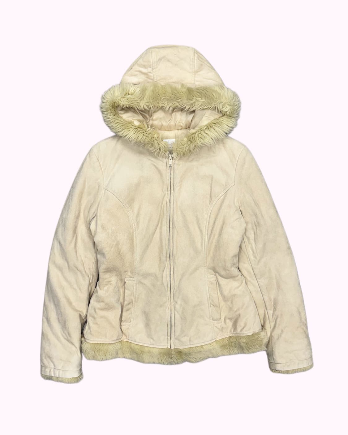 light beige shearling hood jacket 상품이미지1