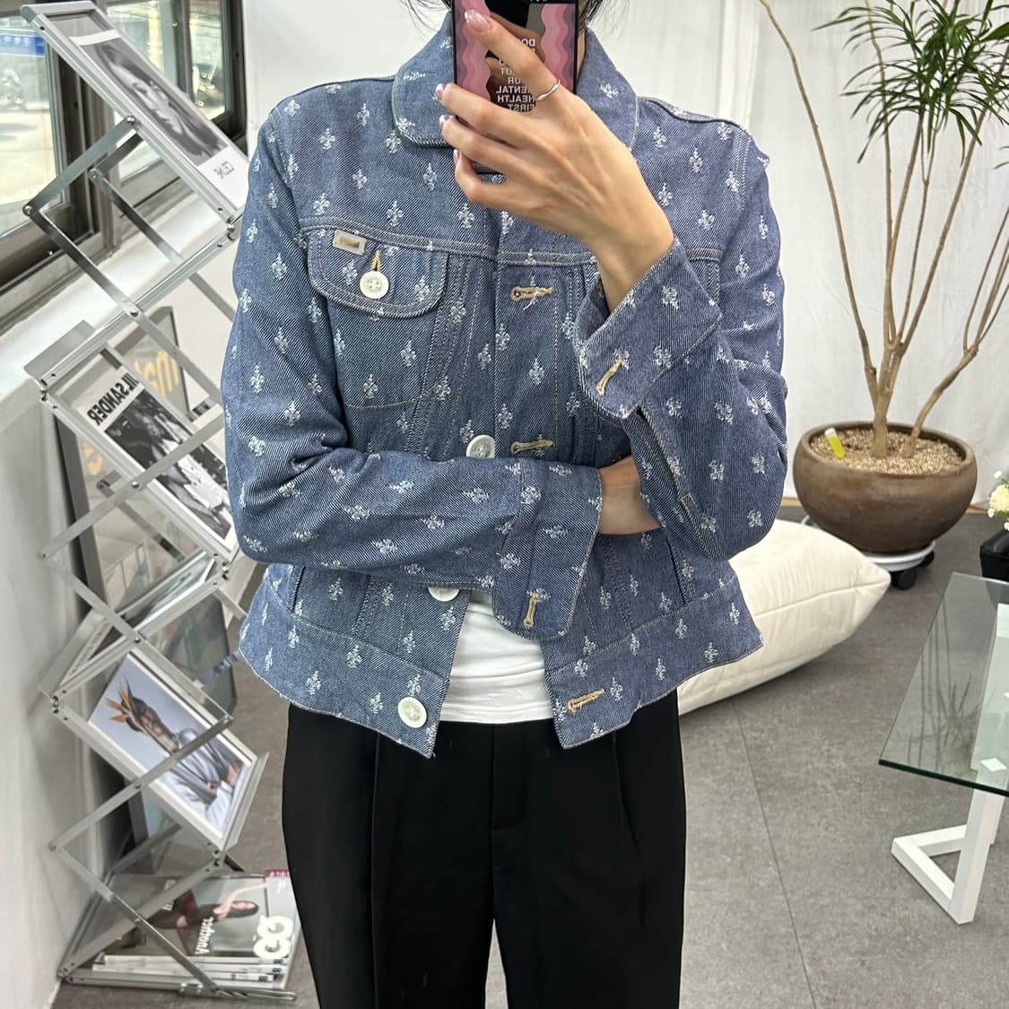 라조콘드 패턴 데님자켓 상품이미지2