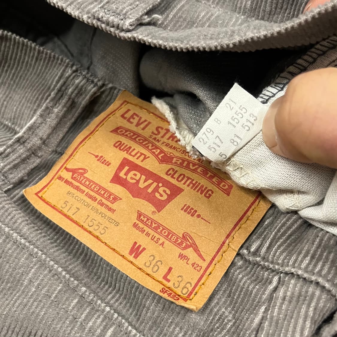 80s 리바이스517 코듀로이 부츠컷 (35“) 상품이미지6