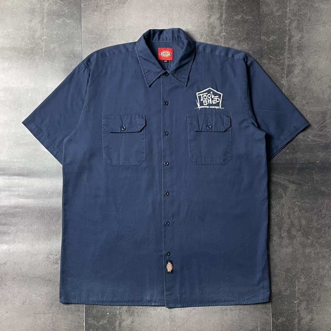 DICKIES 디키즈 빈티지 네이비 플랩포켓 반팔 워크셔츠 A00967 상품이미지1