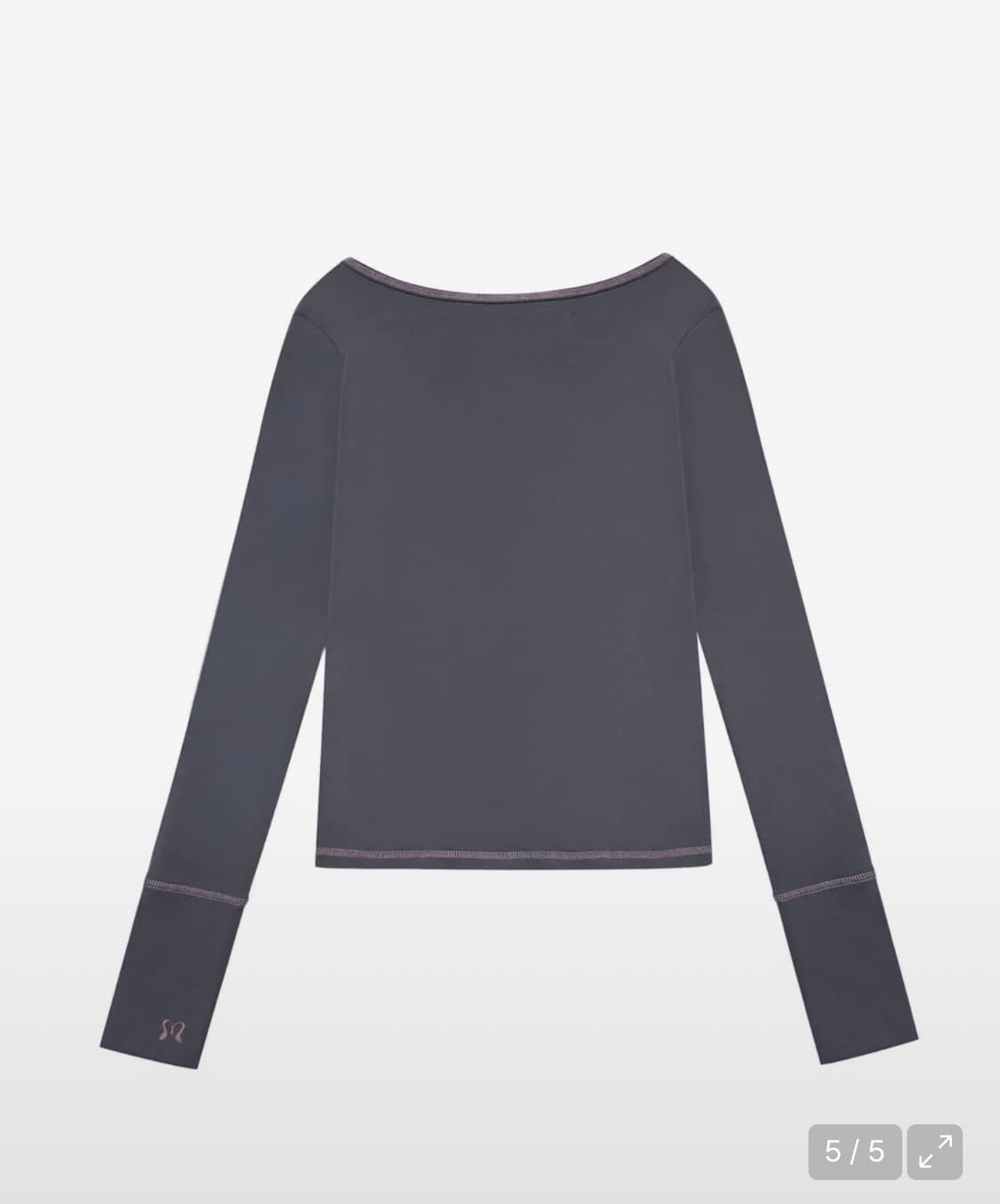 미레코 스티치 리본 긴팔 STITCH RIBBON T CHARCOAL 상품이미지3