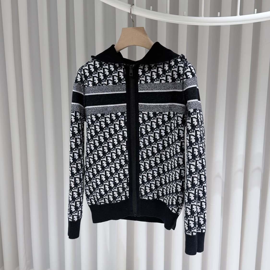 (S+/38) / 디올 리버서블 오블리크 캐시미어 후드집업 가디건 상품이미지3