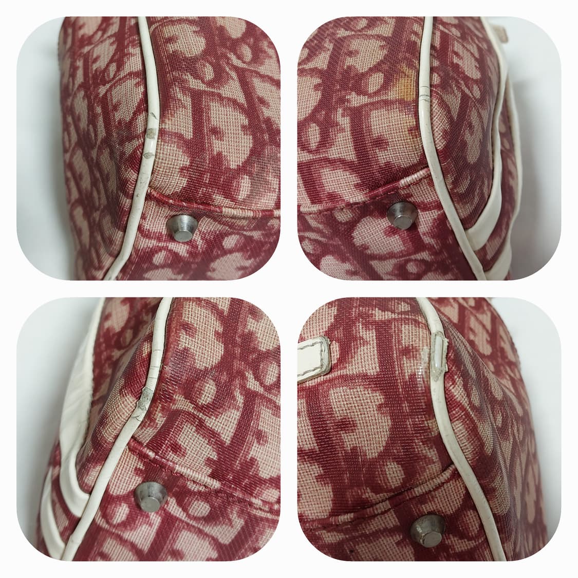 디올 빈티지 오블리크 트로터 보스턴백 레드 (정품) 상품이미지8