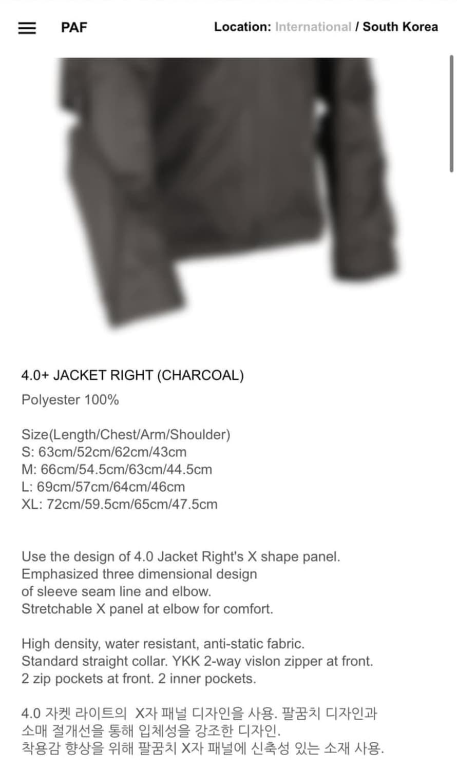 4.0+ JACKET RIGHT (CHARCOAL) 상품이미지6