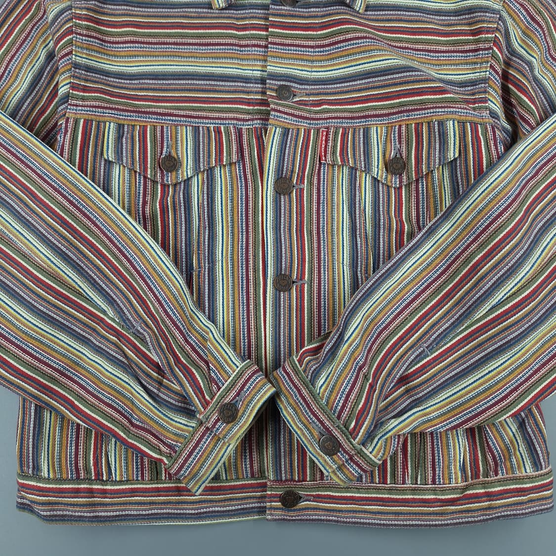 HRMARKEY 할리우드렌치마켓 멀티컬러 스트라이프 트러커자켓 캐주얼자켓 상품이미지5