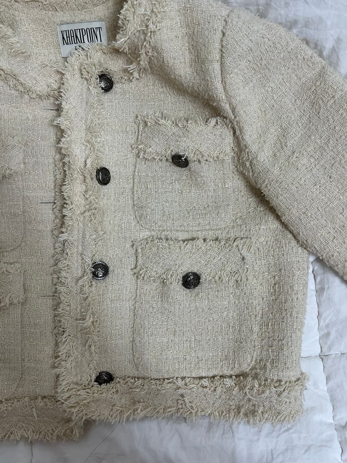카키포인트 크롭 트위드 아이보리 상품이미지5