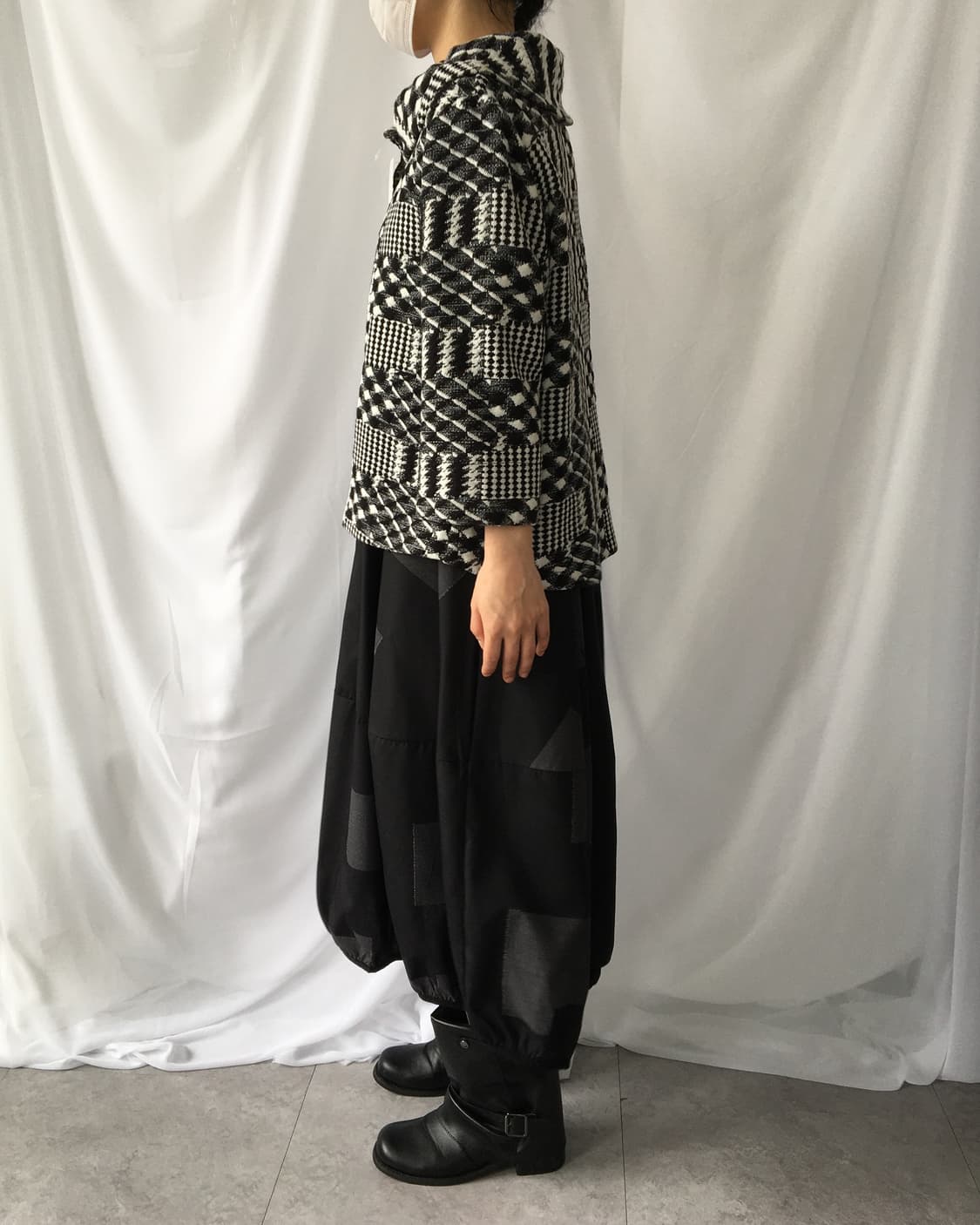 Pattern mixed thick neck point jacket 상품이미지7