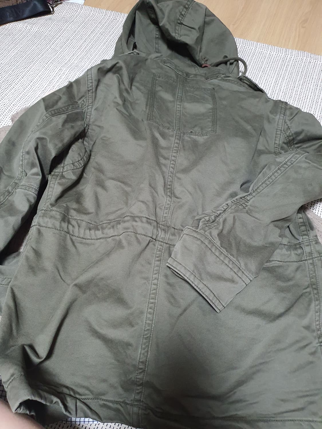 [빈티지] 후아유 카키색 후드 야상 점퍼 상품이미지3