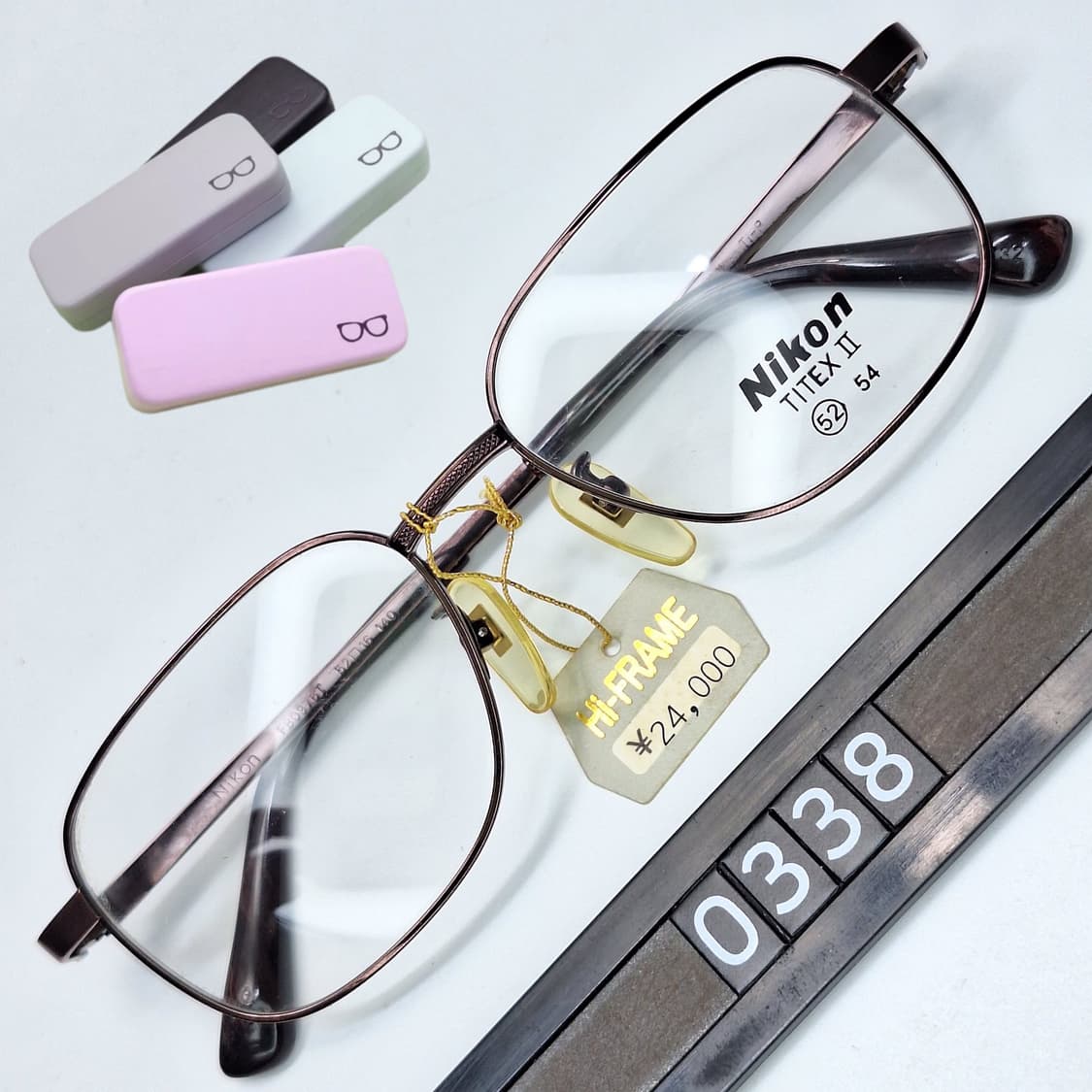 니콘 NIKON FB976T 안경테 52mm 순티타늄 스퀘어 일본빈티지  상품이미지1