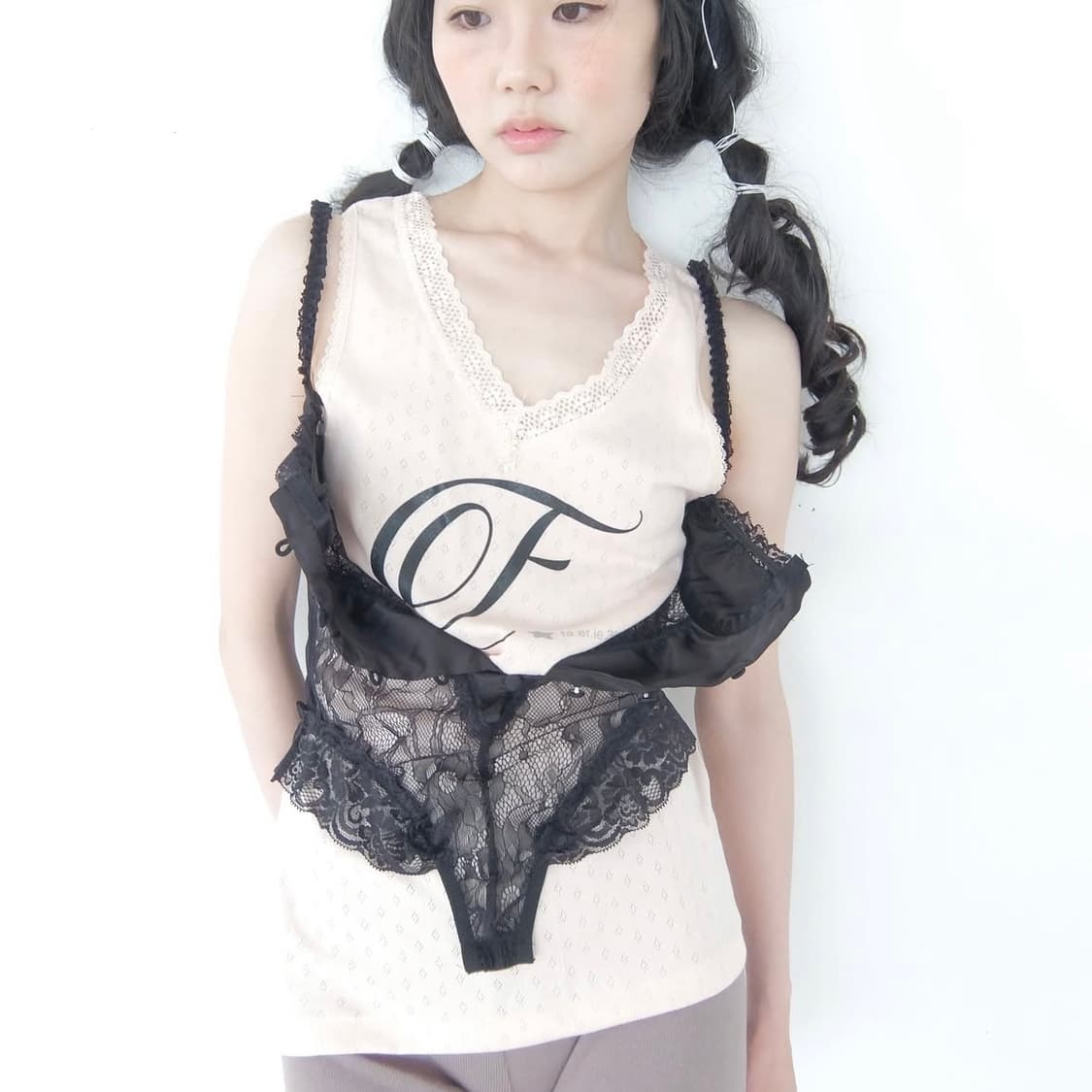 샵페어리 레이스 슬리브리스 코랄 상품이미지1