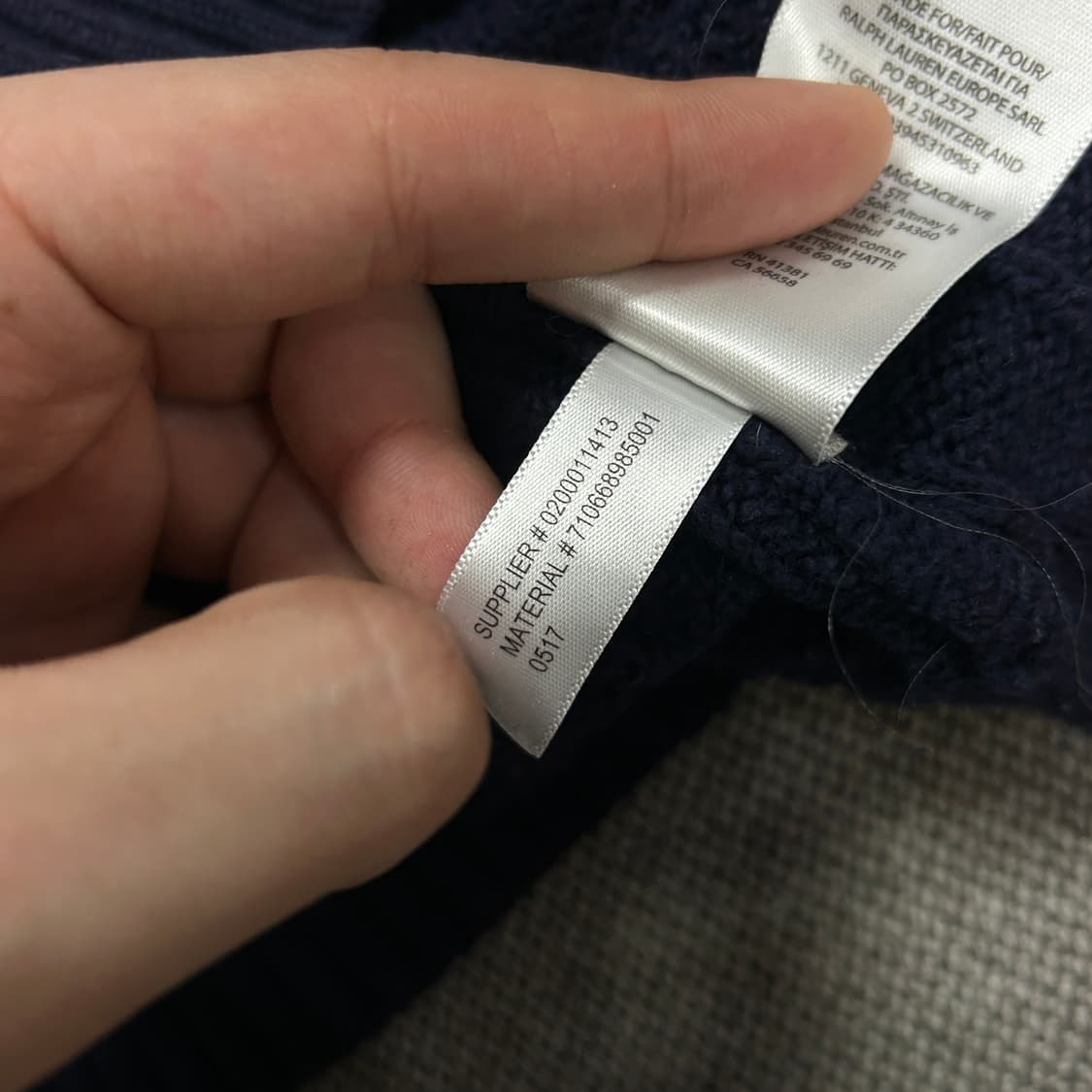 폴로 네이비 블루포니 케이블니트(M) 상품이미지5