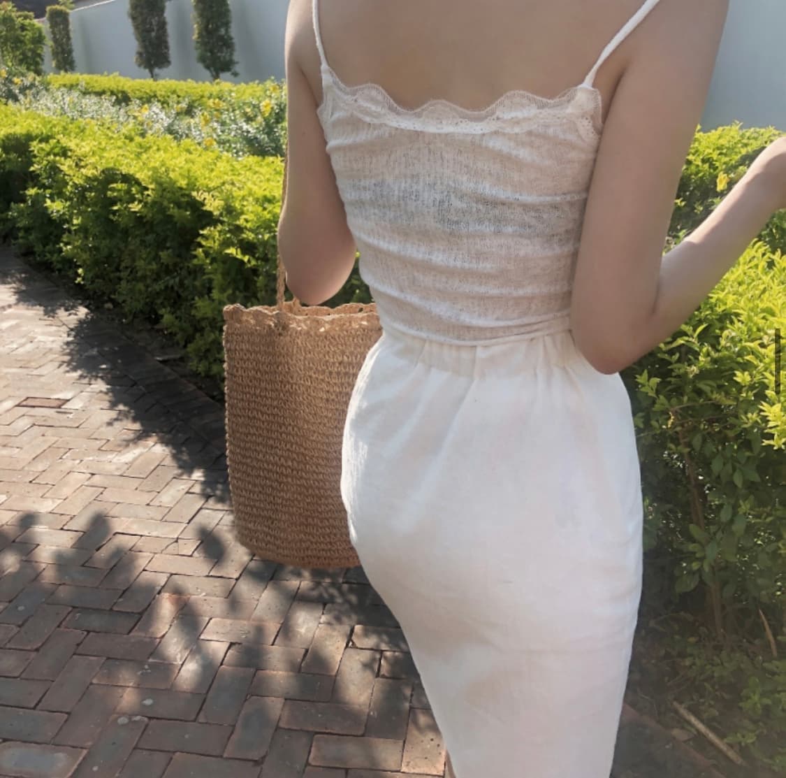 다크로맨스 스트랩 프렌치 카미, 레이스 나시, 레이스 슬리브리스 상품이미지2