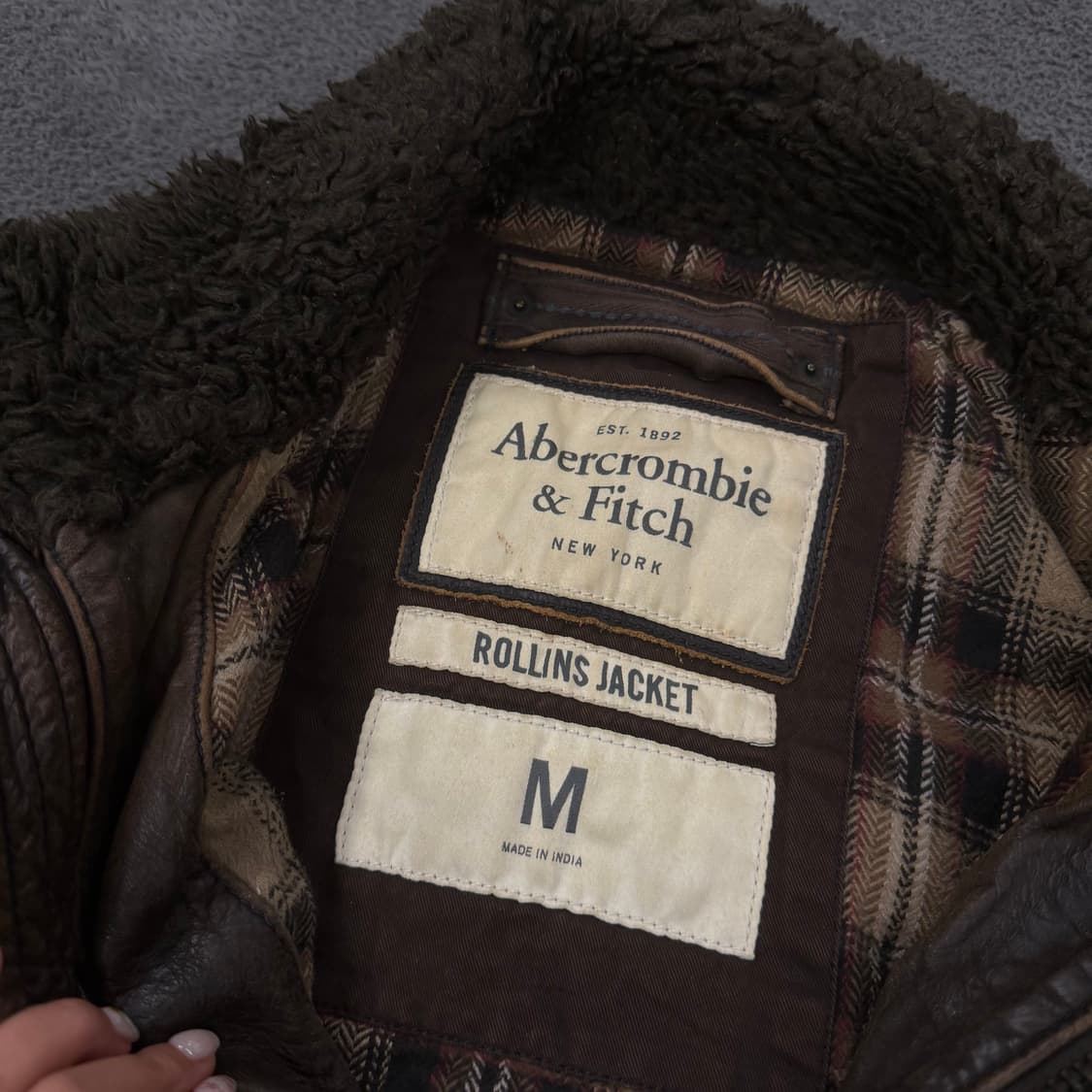 [ 정품/M ] 아베크롬비 레더 가죽 롤린스 자켓 상품이미지5