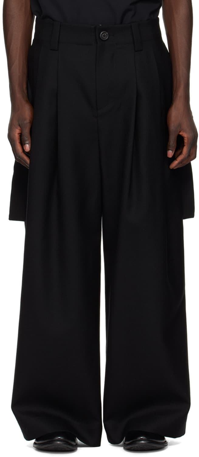 [48] 펫트리코 와이드 팬츠 블랙 상품이미지2